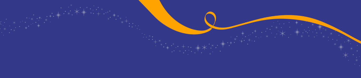 gold ribbon in blue background
